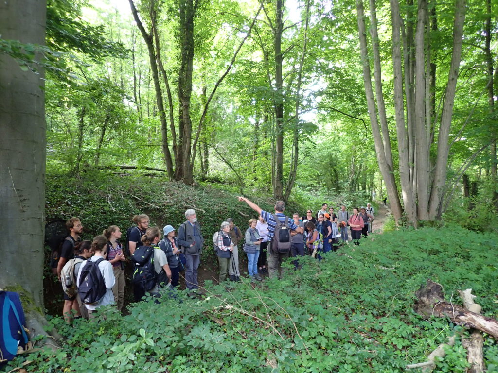 Rémi François présente la géologie et la nature des sols rencontrés sur le site. (c) M. COCQUEMPOT